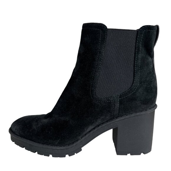 VINCE Henderson Suede Water-Resistant Lug Sole Platform Boots in Black Size 8.5 - Picture 4 of 11